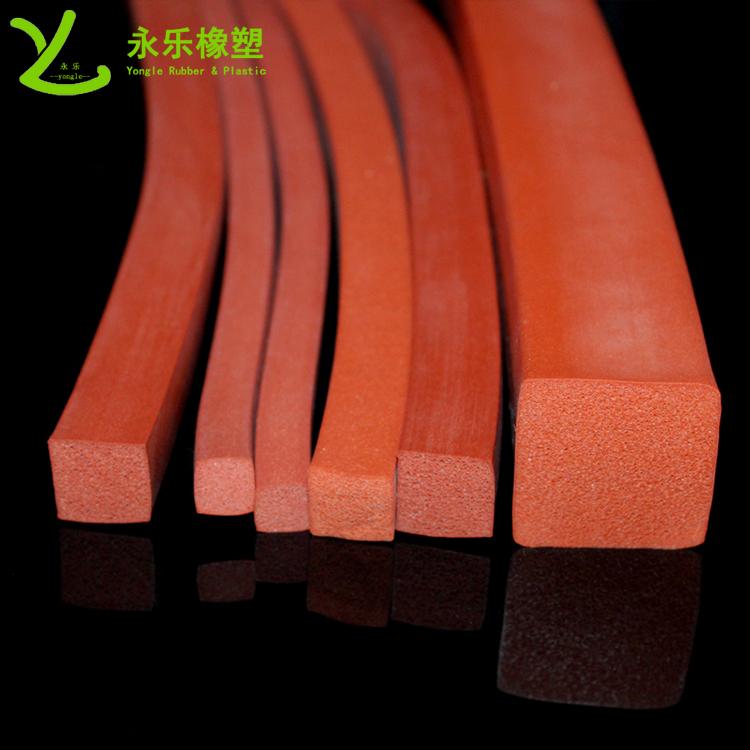 擠出硅膠密封條，耐高溫發(fā)泡硅膠條，阻燃硅膠發(fā)泡條